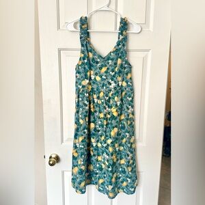 Floral Sleeveless Dress with Lemon Pattern